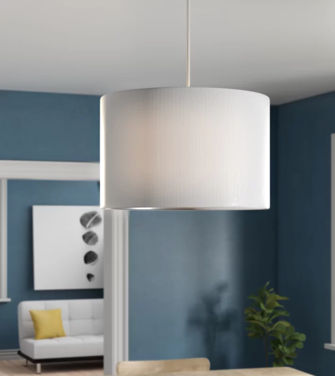 Shantung Drum Pendant Shade, 20x30x30cm