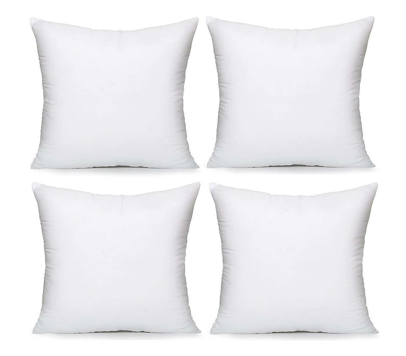 Luxury 18" x 18" (45cm x 45cm) Quality Machine Washable Hollowfibre Cushions Pads Inners Fillers- Pack of 4