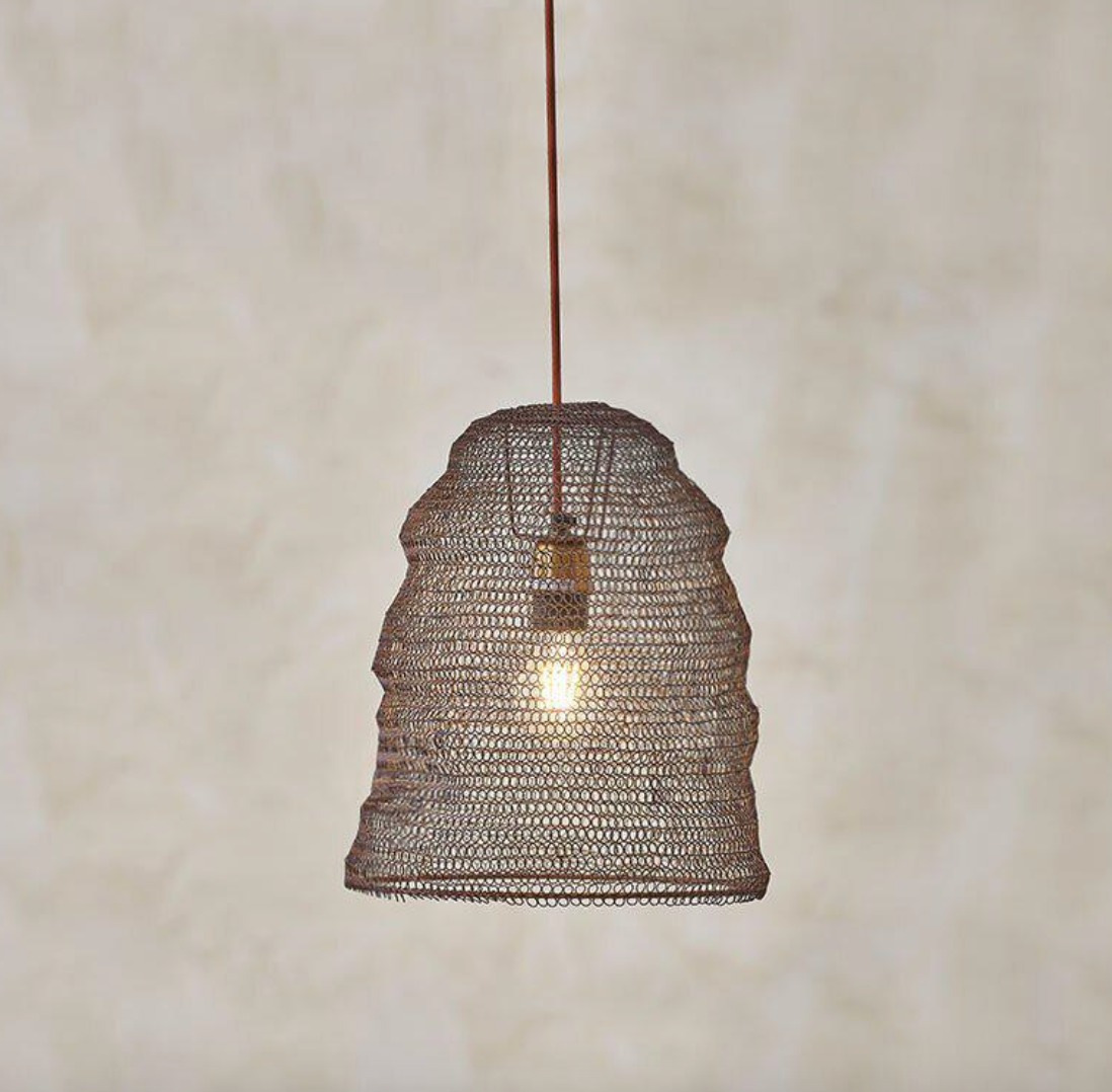 Jatani Rust Wire Lampshade - Small Oval