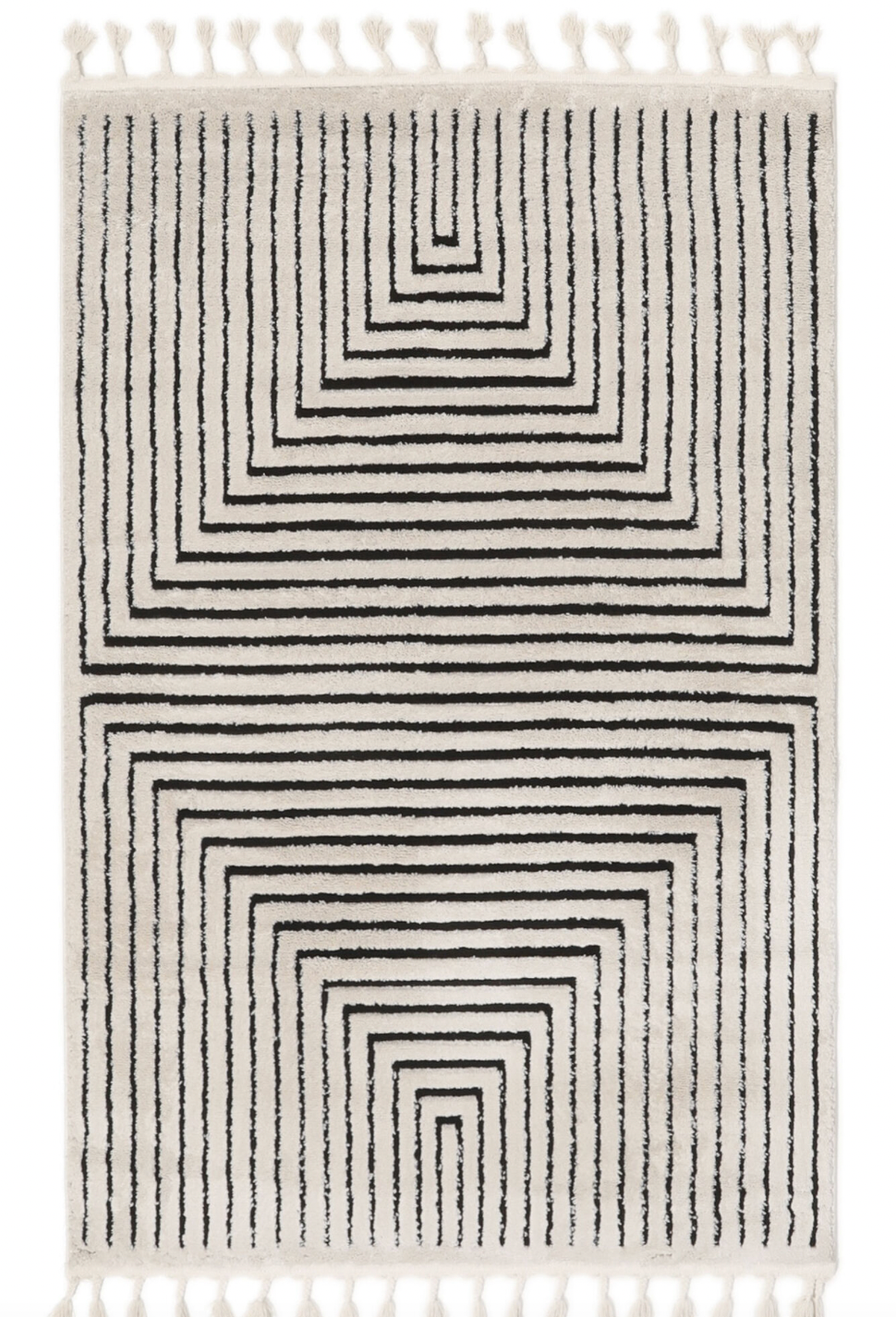 Larache - Cream white / Black 200x300 cm