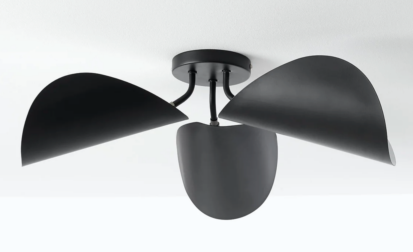 Funambule Contemporary Metal Ceiling Light - Black, 56.5x21cm