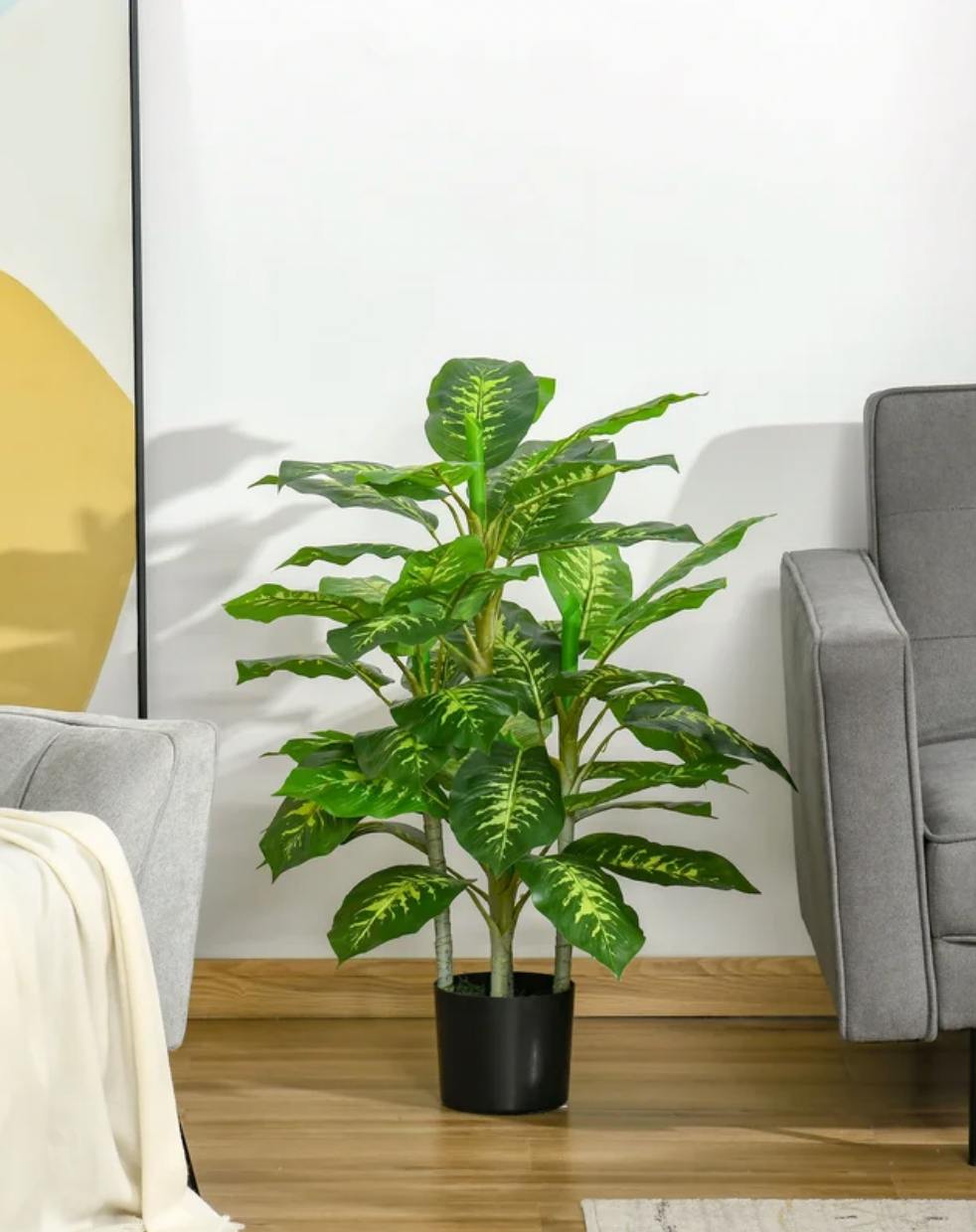 The Seasonal Aisle 95Cm Faux Evergreen Plant in Wood Pot
