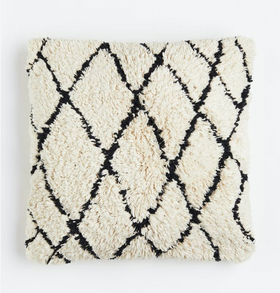 Tufted cushion cover, Light beige/Patterned 50x50cm