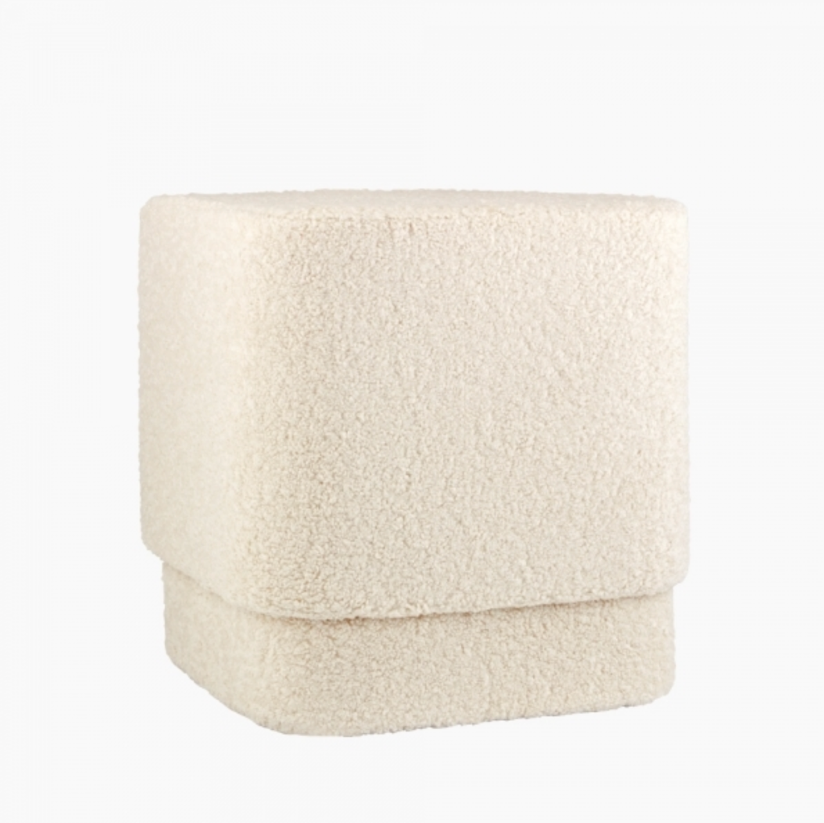Soho Pouffe, Ivory White Boucle, 45x42x42cm