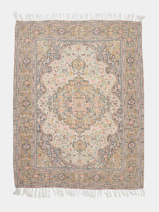 Kasbar Natural and Pink Throw