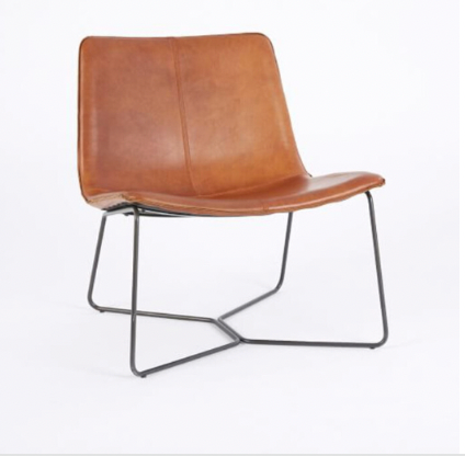 West Elm Slope Leather Accent Chair