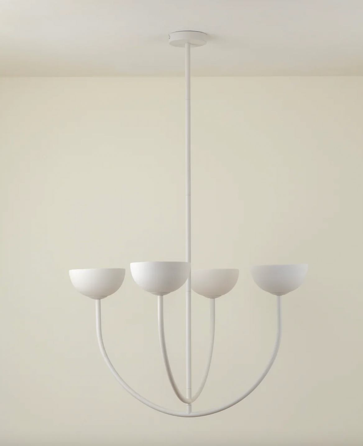 Ruzo - 4 light matt warm white and white porcelain ceiling pendant, 55x74.5x74.5cm