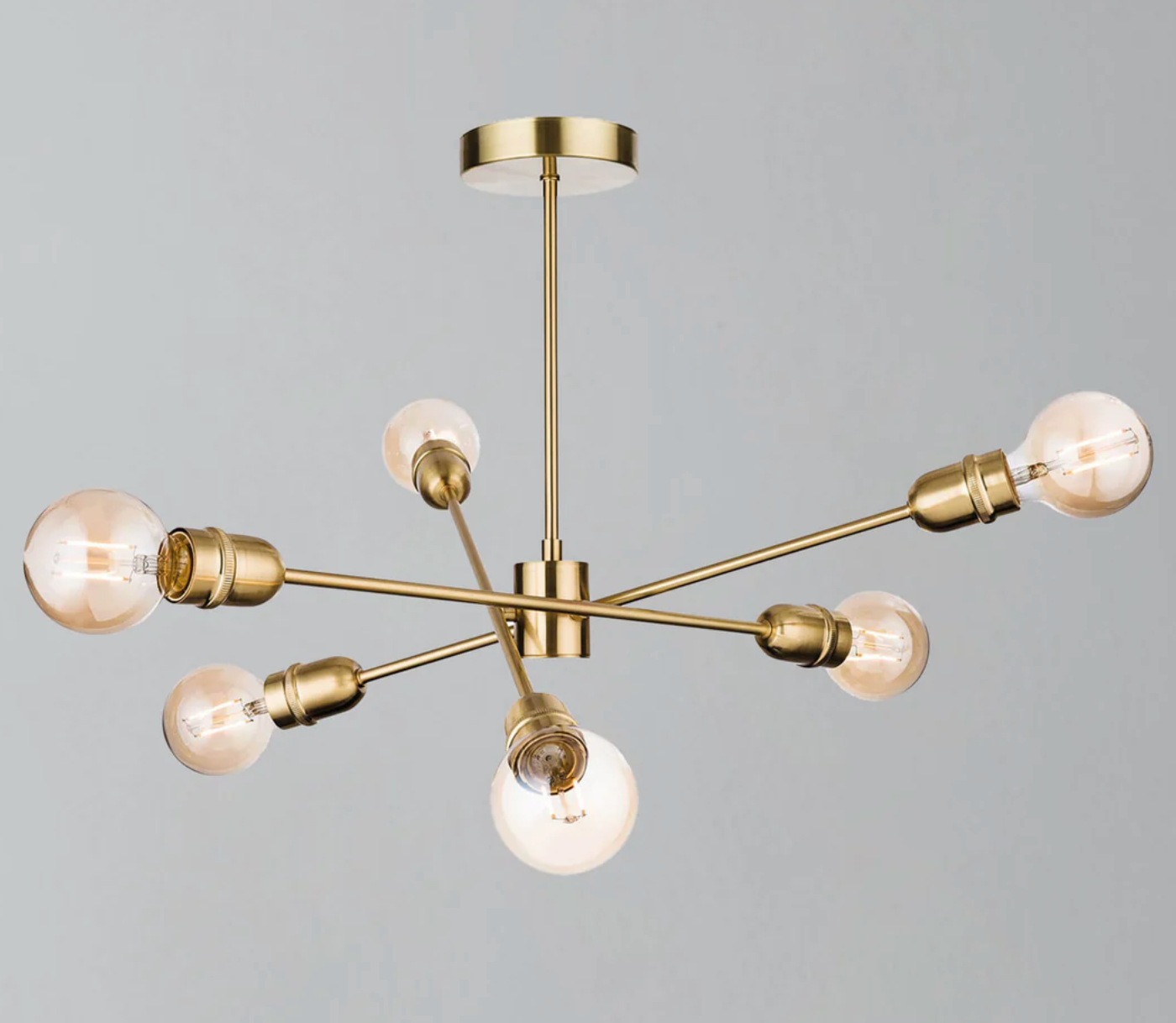 Noir Semi-Flush Ceiling Light Brass