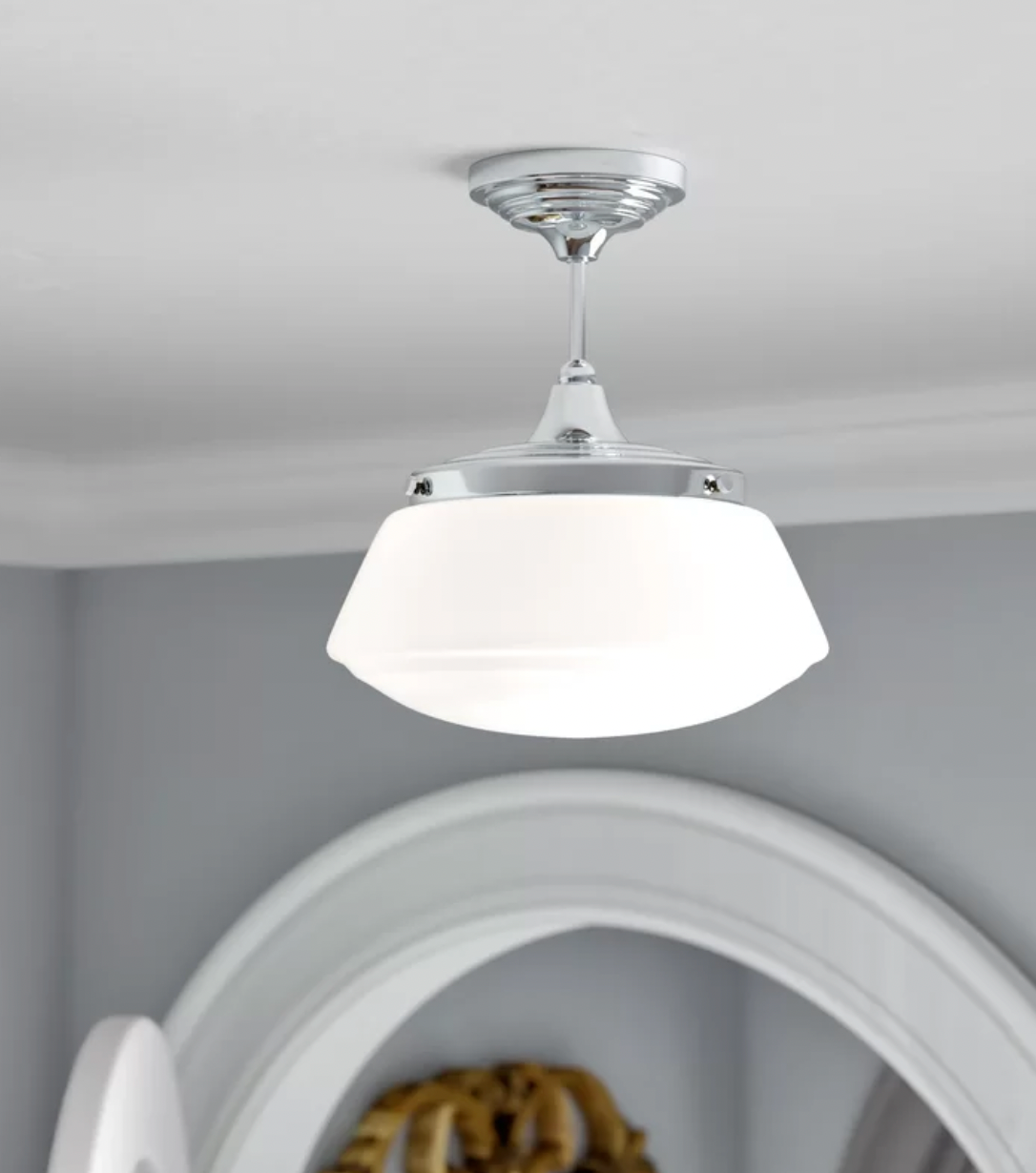 Demi 1-Light Semi Flush Mount, 30x26x26cm