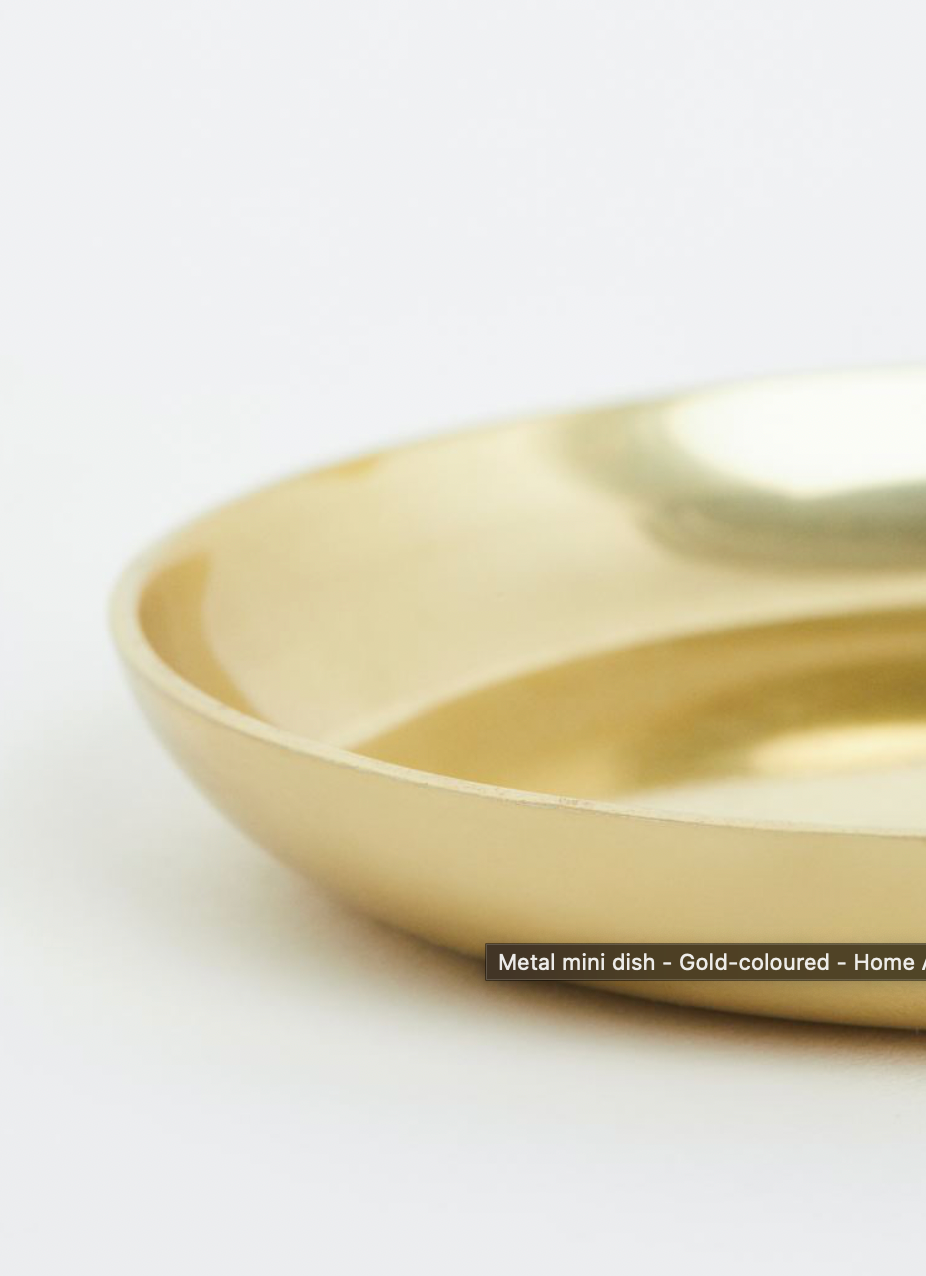 Metal mini dish, Gold-coloured