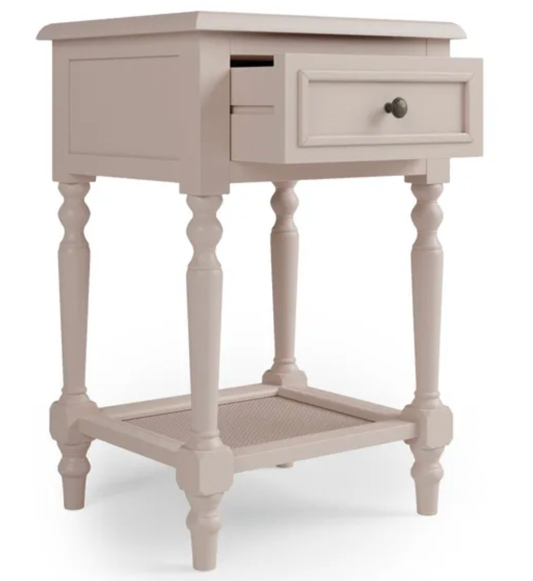 Lucy Cane 1 Drawer Bedside Table - Natural