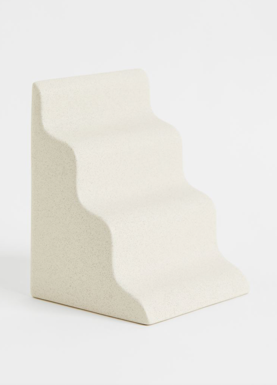 Stoneware bookend - Natural White