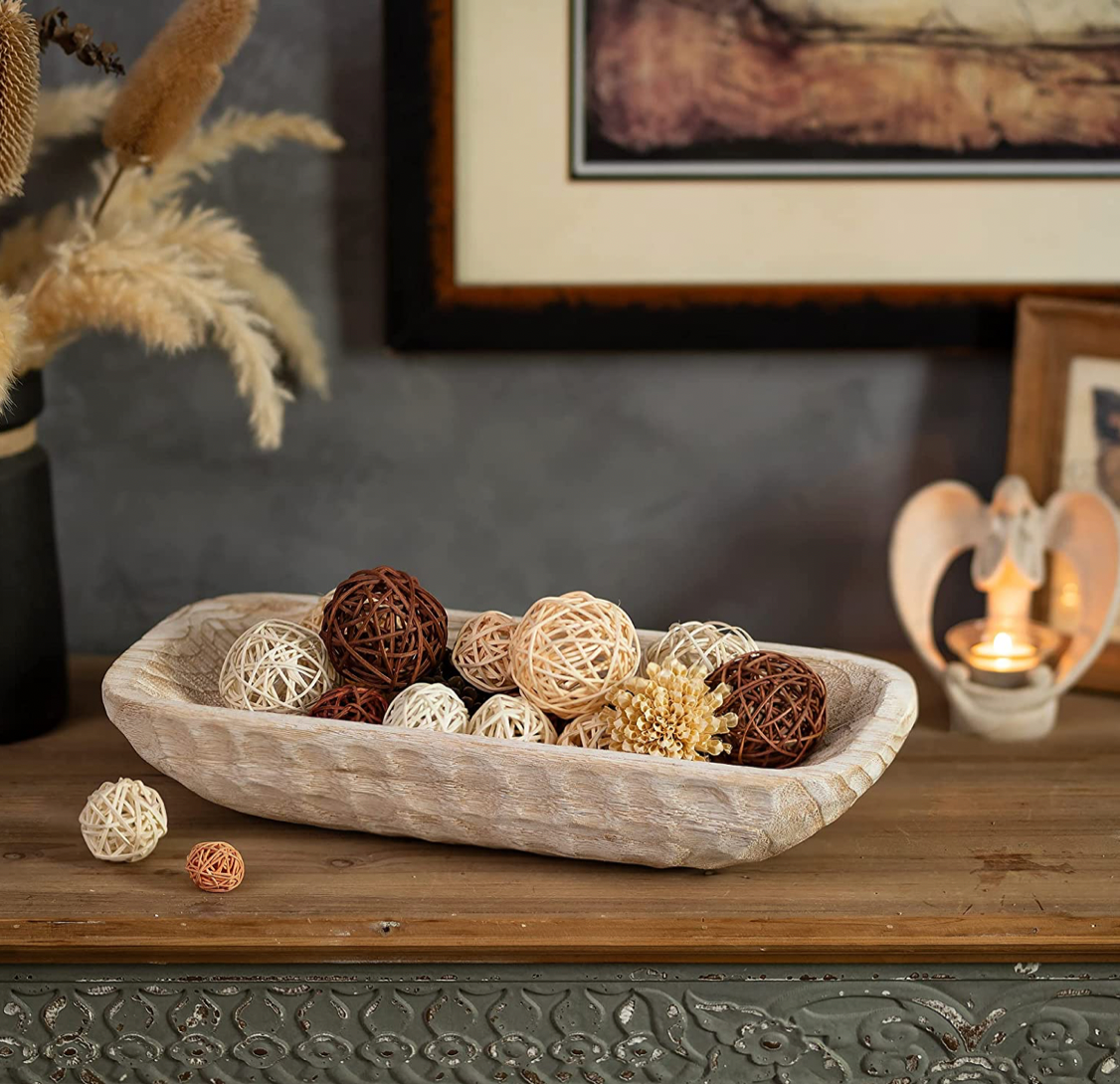 Hanobe Decorative Wood Dough Bowl