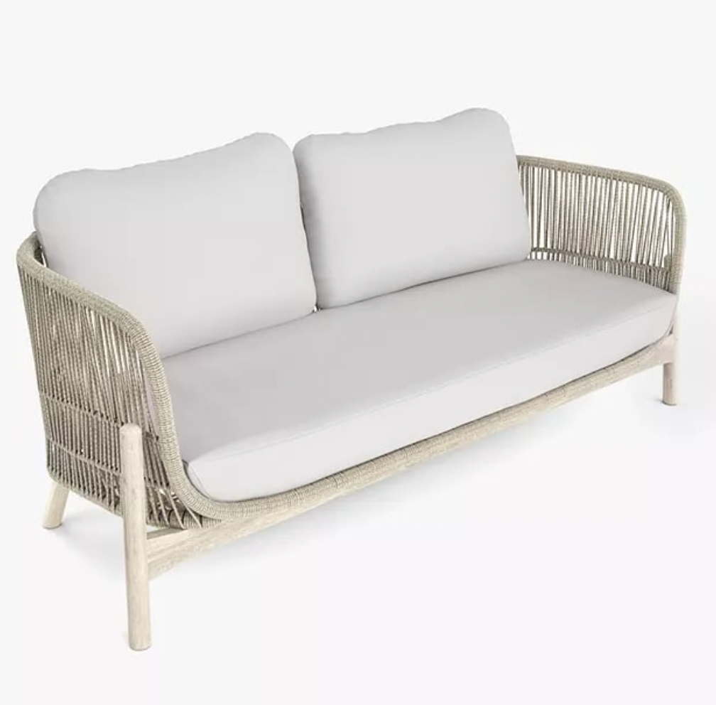 JOHN LEWIS AND PARTNERS CRADLE ROPE TWO SEATER GARDEN SOFA IN FSC-CERTIFIED EUCALYPTUS WOOD