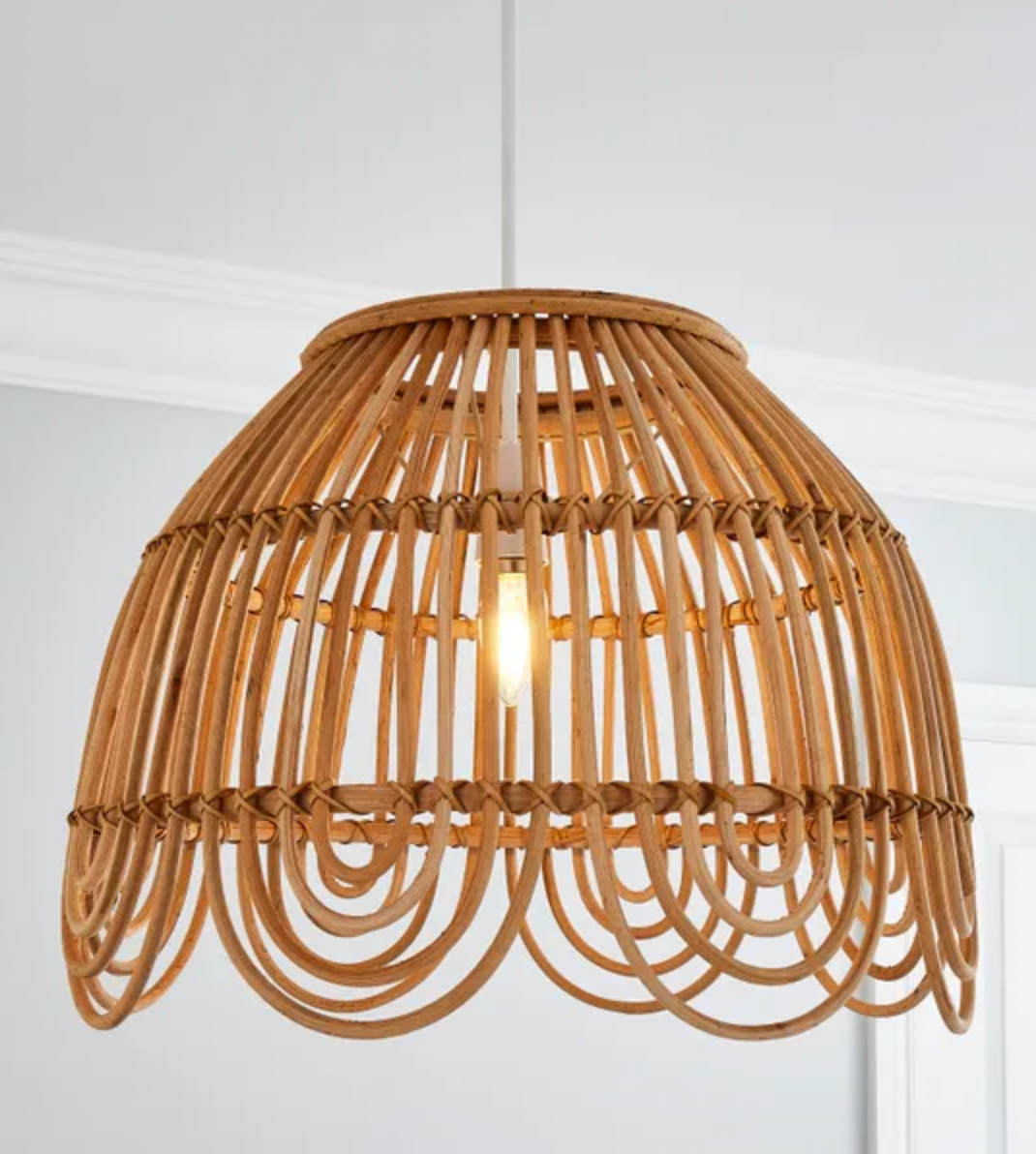 Miah Rattan Easy Fit Pendant, 34x45cm