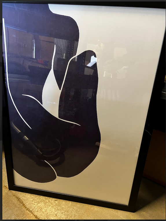 Charcoal Black Figure, 30 x 40cm, framed