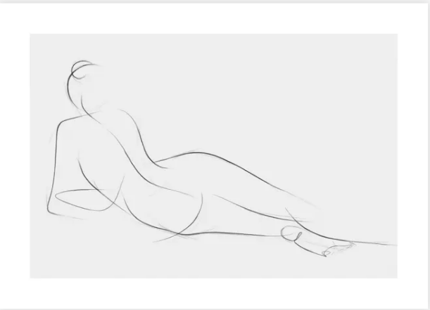 SKETCH LINES NO3, 30 x 40cm, framed