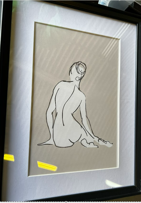 Sitting Figure, 30 x 40cm, framed
