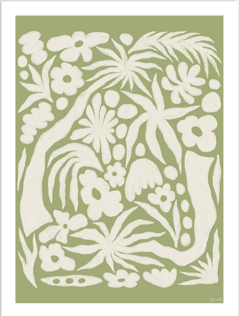 Tall Trees And Flowers 2, 30 x 40cm, framed