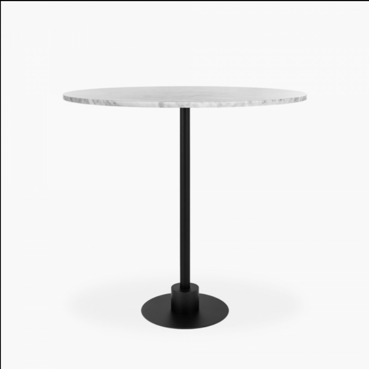 Harrow Bar Table, White Marble & Black, 110x70x70cm