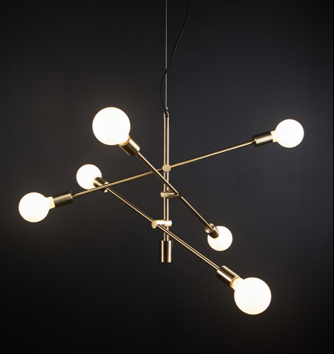 Trikonasana brass multi-arm light