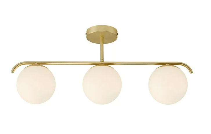 NORDLUX GRANT 3 LIGHT SEMI-FLUSH BAR CEILING PENDANT - BRASS