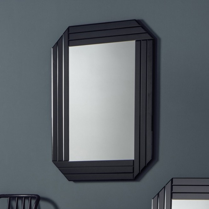 Burgate Rectangular Black Frame Mirror