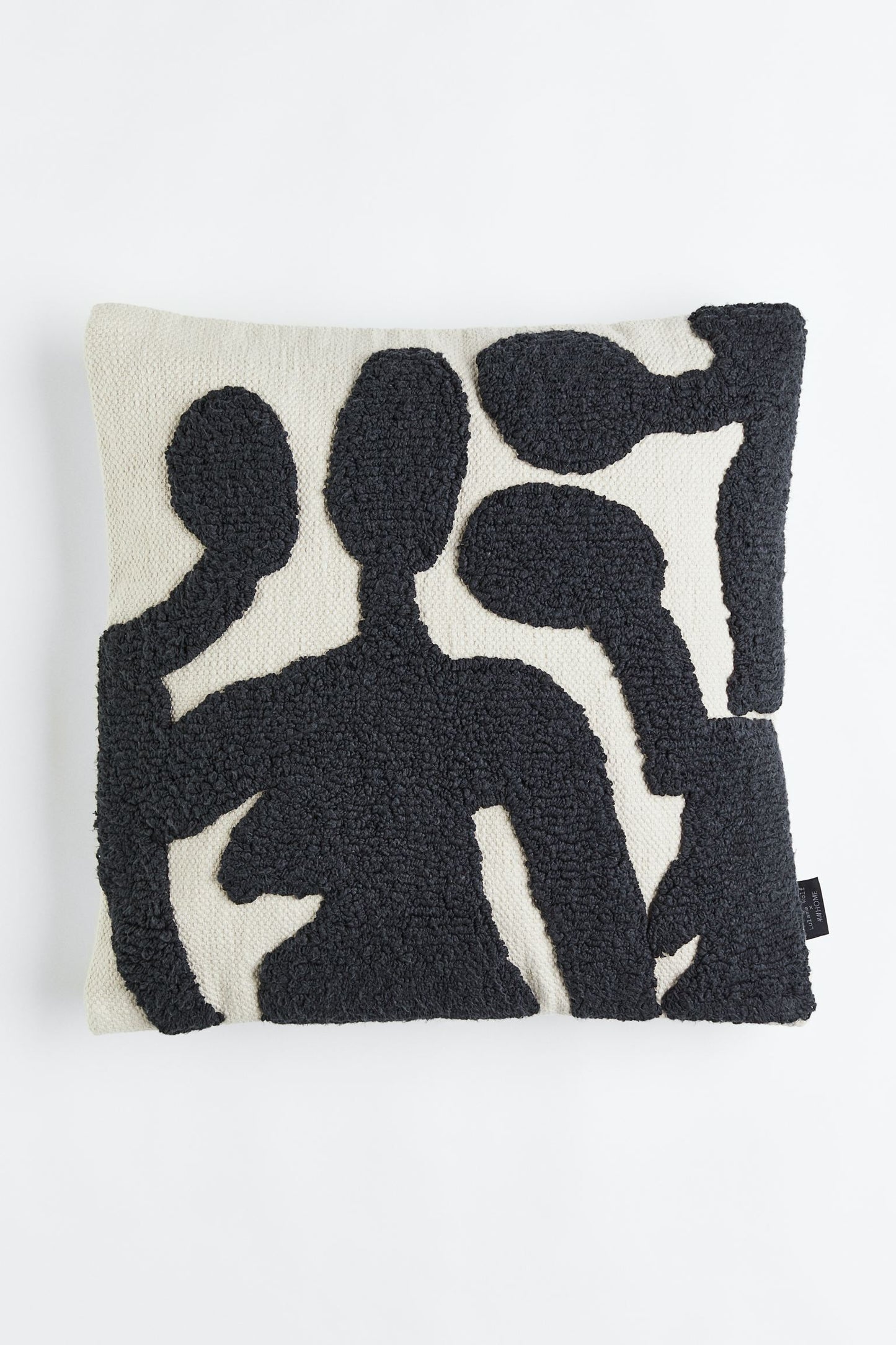Tufted-Motif Cushion Cover, Light Beige/Anthracite Grey 50x50