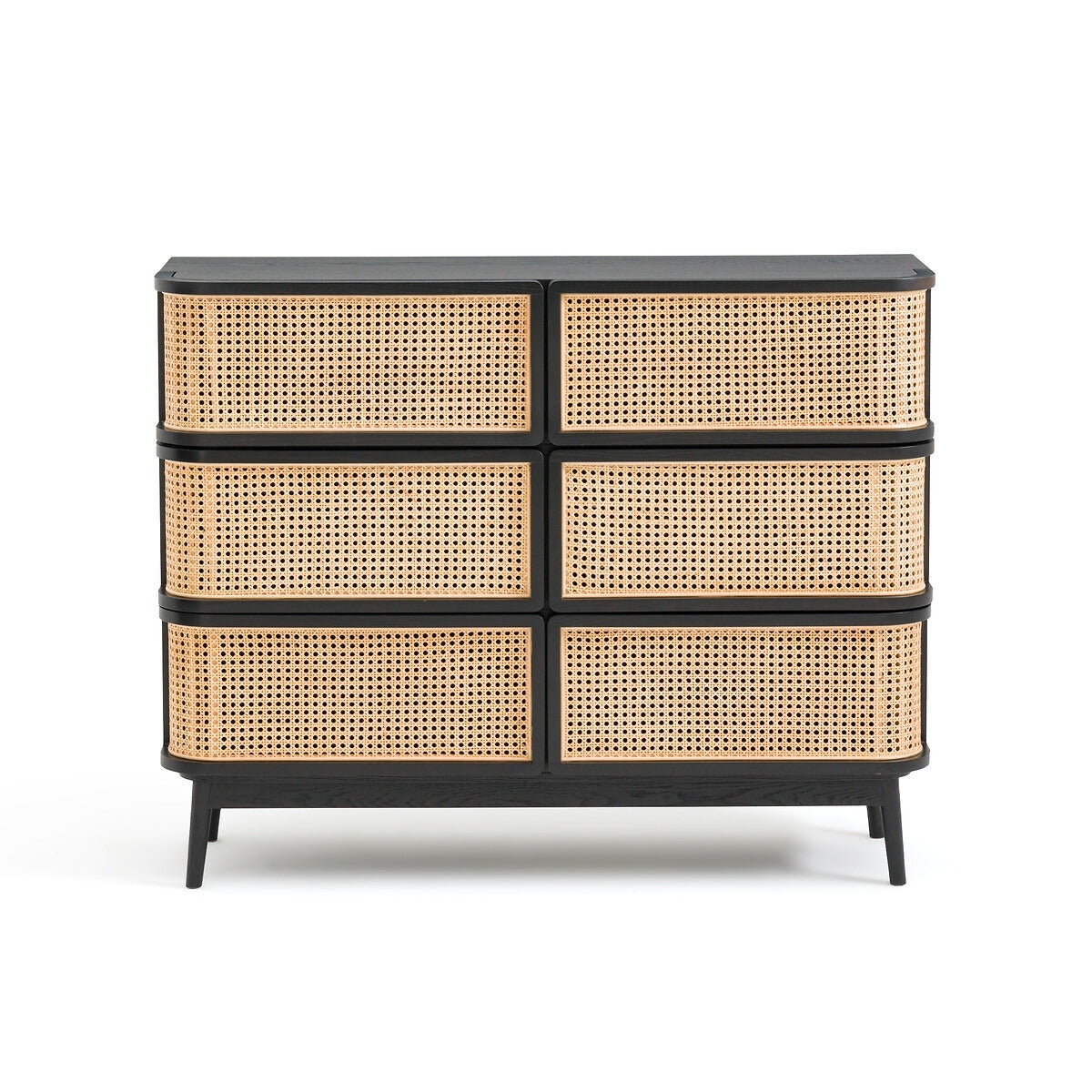 LAORA CANE CHEST 6 DRAWERS, 95x120x42cm