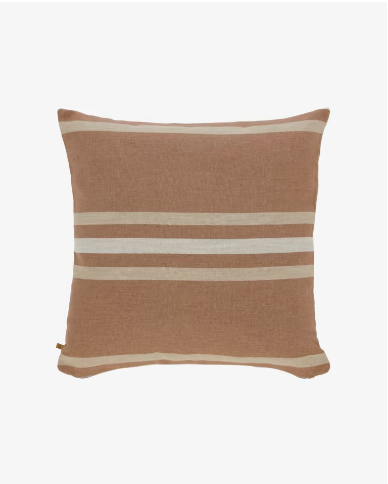 Sydelle Cushion Cover In Maroon With Beige Stripes