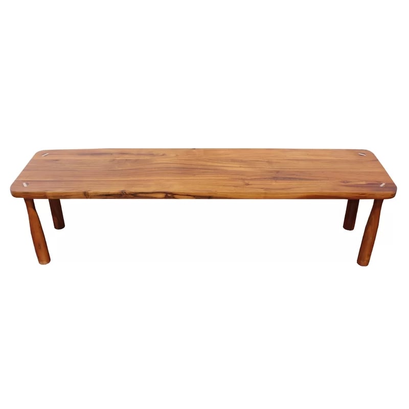 Adrians Ponds Solid Wood Bench In Stained Wood Finish, 30.48x120x31.45cm