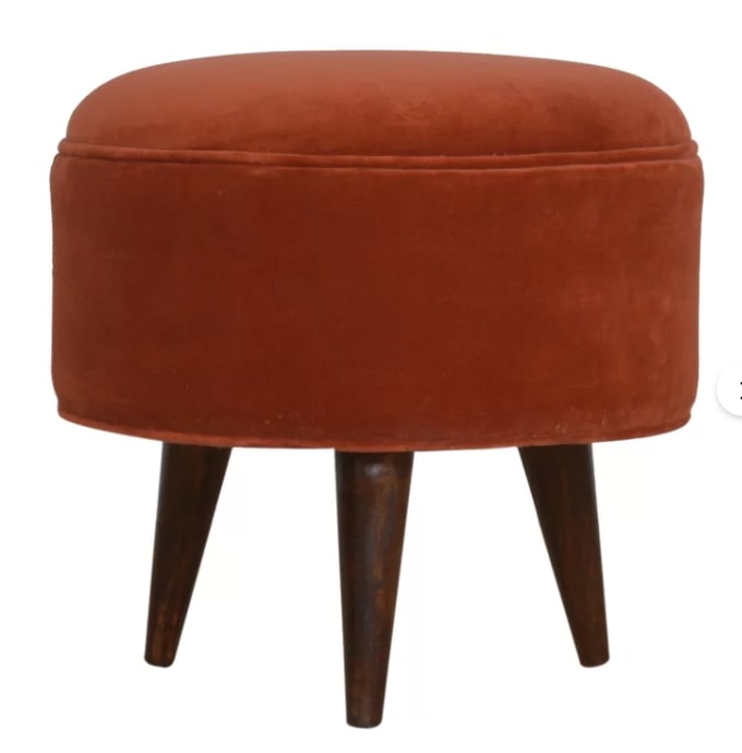 Alessia 47Cm Tufted Round Footstool Ottoman, 47x47x47cm