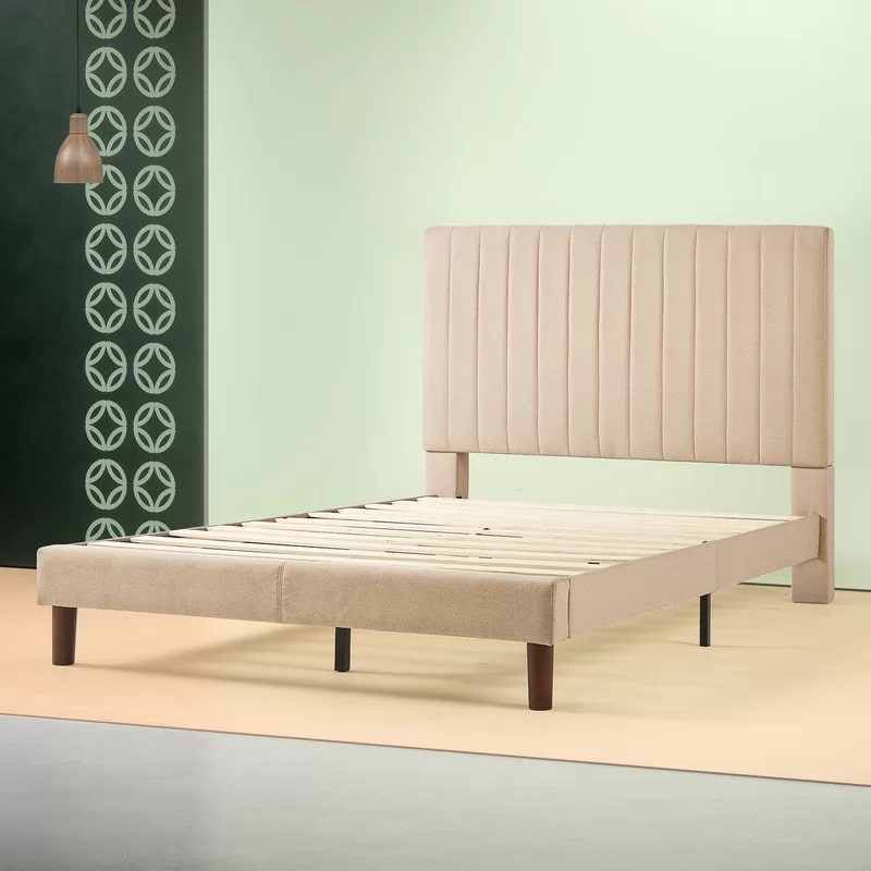 Upholstered Platform Bed - King Size, 213.87 x 156.46 x 129.03cm
