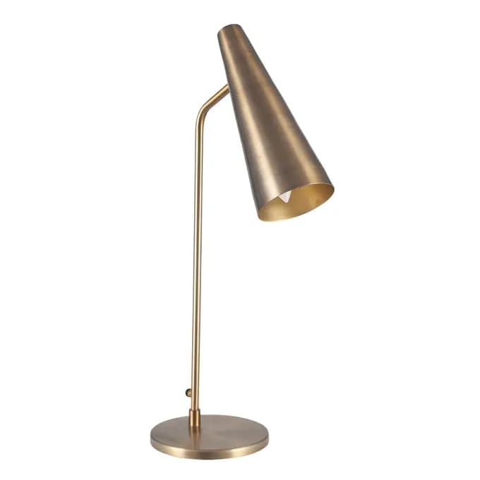 Antique Brass Slim Stem Task Table Lamp, 13.5x21x47.5cm
