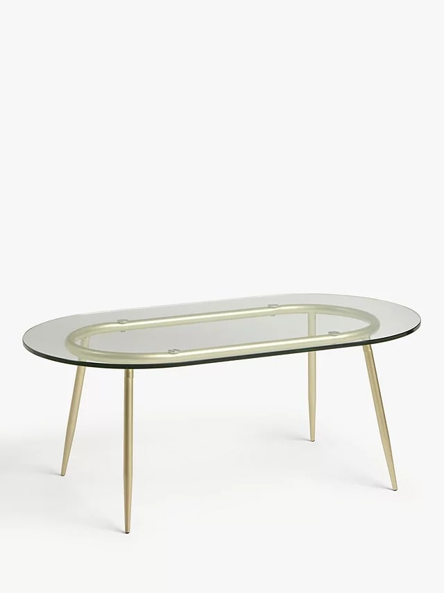 Swoon Brass & Glass Coffee Table, 50x90x36cm