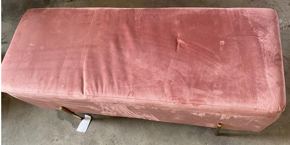 Brass & Pink Storage Bench, 45x116x45cm