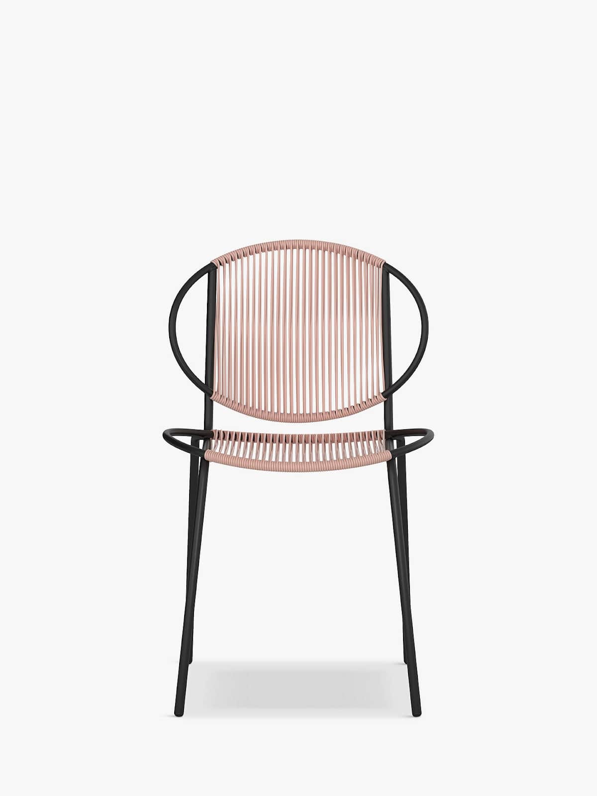 JOHN LEWIS & PARTNERS ELLIPSE OUTDOOR GARDEN CHAIR - PALE PINK/BLACK, 54.5x53x81cm