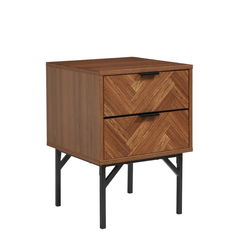 Cornette 2 Drawer Bedside Table, 39.5x40x55cm