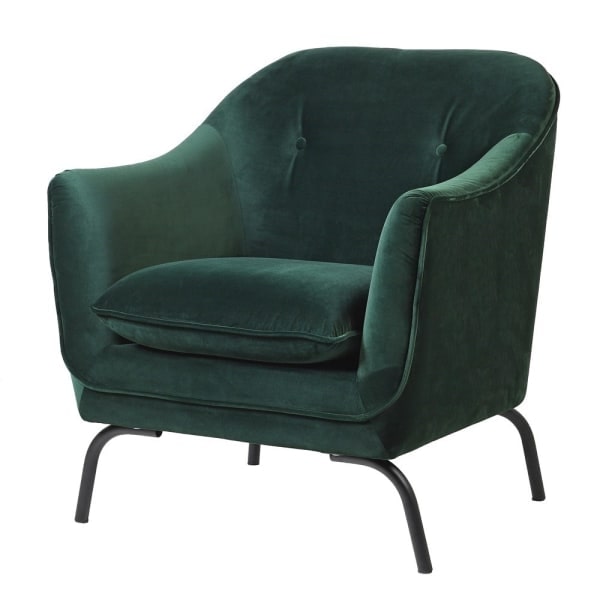 Emerald Green Velvet Chair, 79x70x86cm