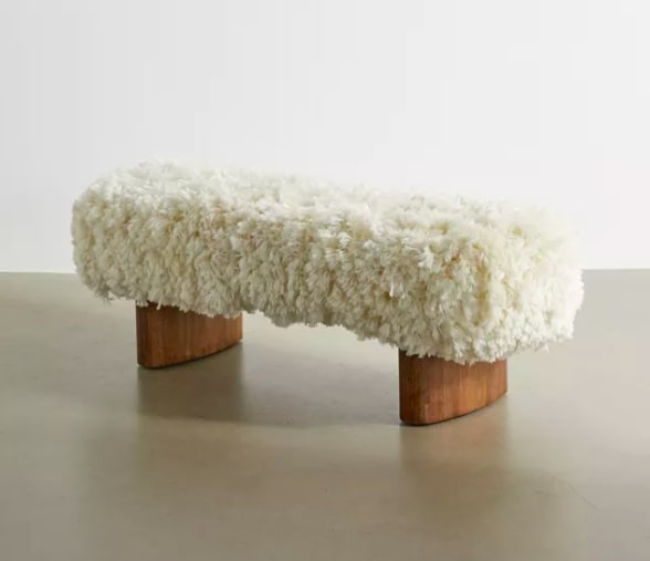 HURON WOOL BENCH, 46x132x43cm