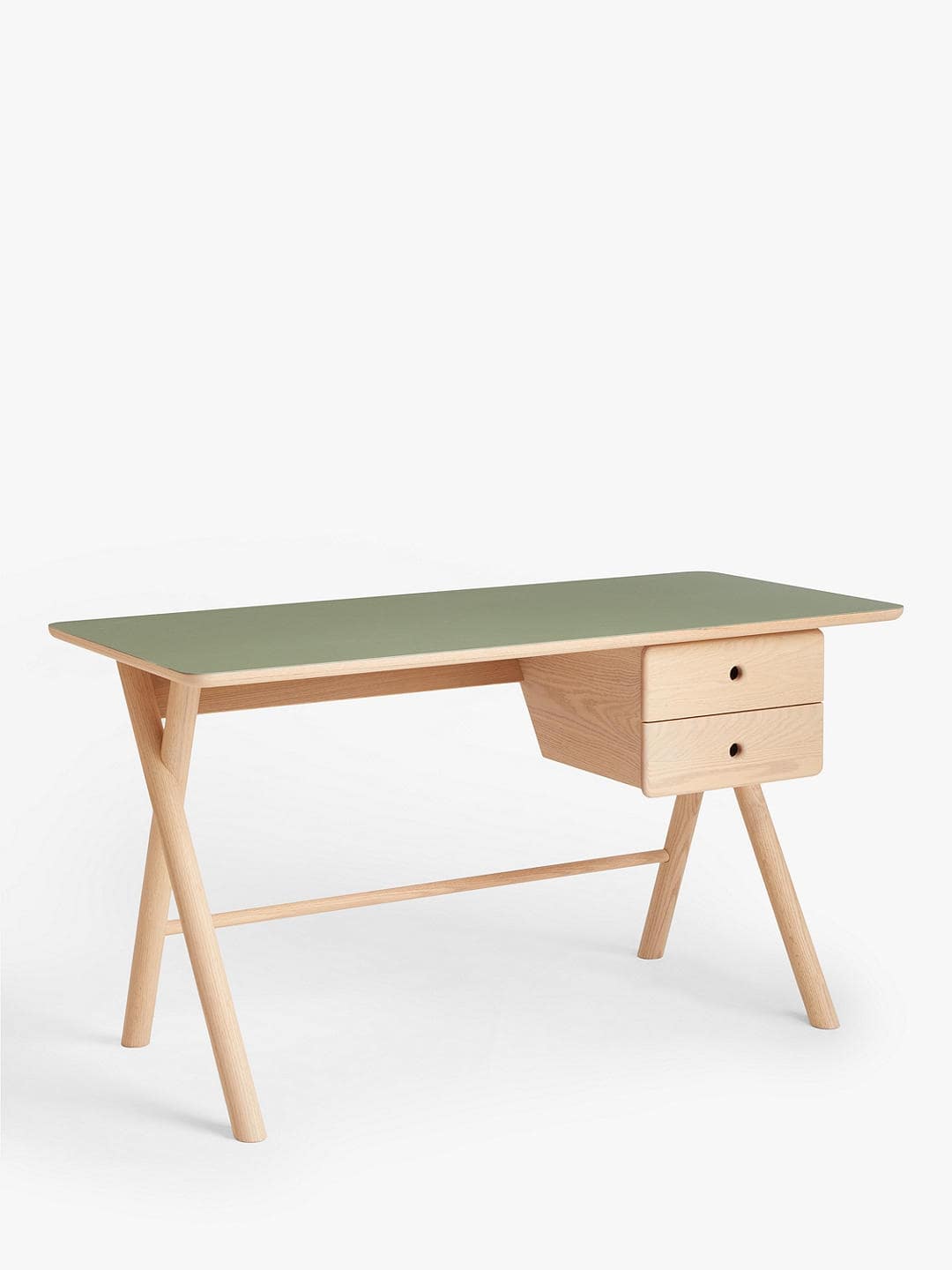 X FRAME WOODEN OFFICE DESK IN GREEN, 135x62x74cm