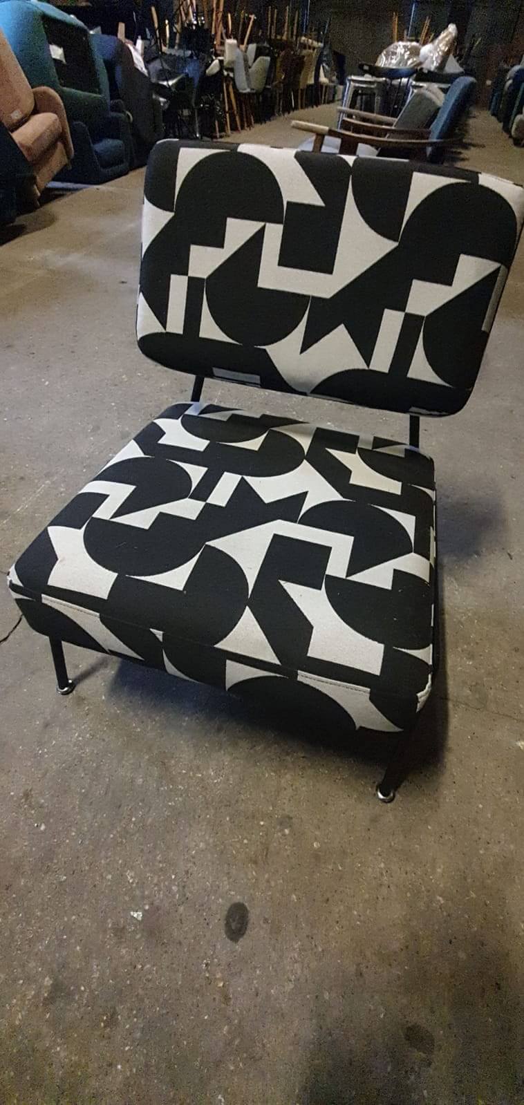Black and White Pattern Accent Chair, 73x66x73cm