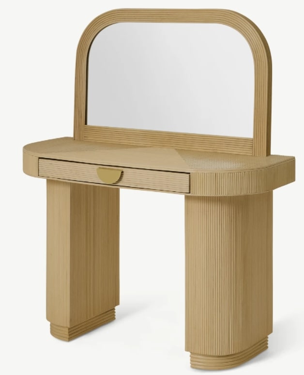 Azrou Dressing Table, Natural Cane, 46x106x130cm
