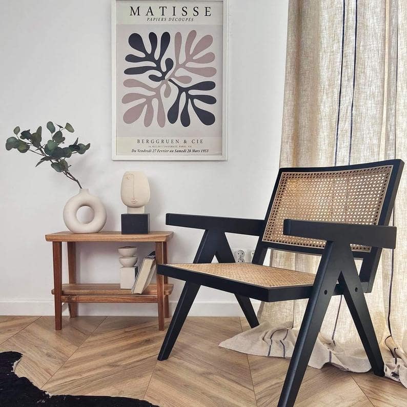 Easy Lounge Chair rattan wattle splot, 51x57x73cm