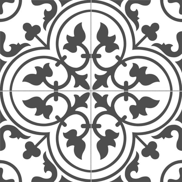 Ledbury Charcoal Black Pattern Tiles 44.7x44.7