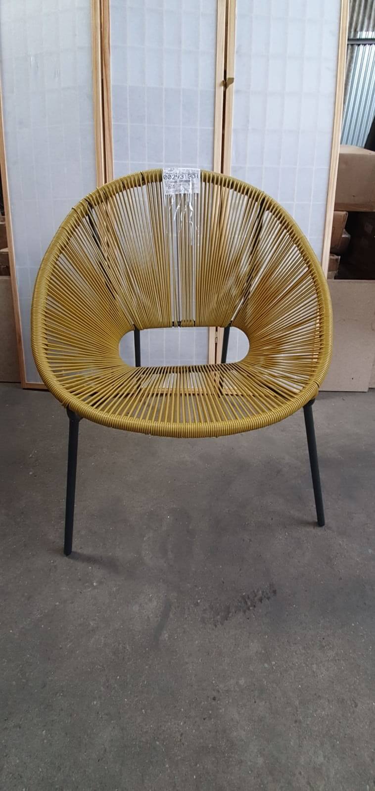 John Lewis Yellow Woven Outdoor Chair