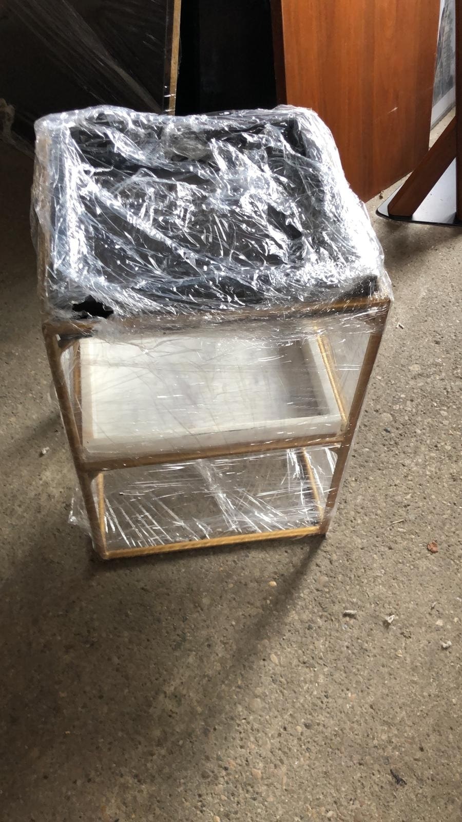Swoon Marble and Wood Sidetable