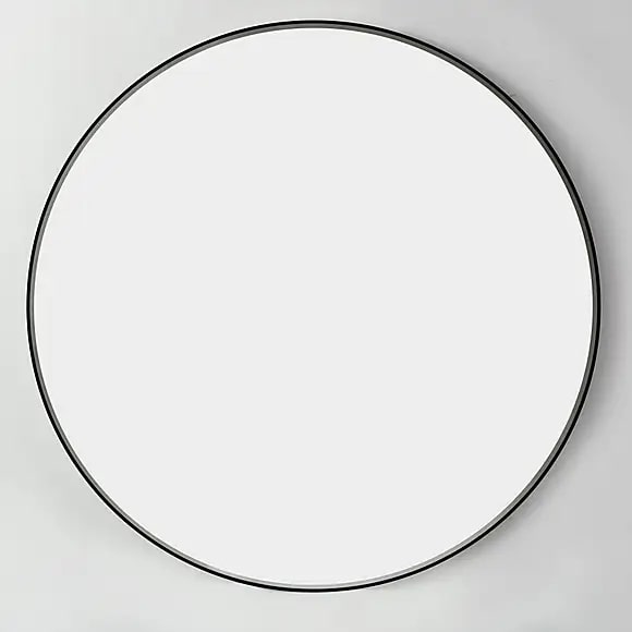 Apartment Black Circular Mirror 100cm