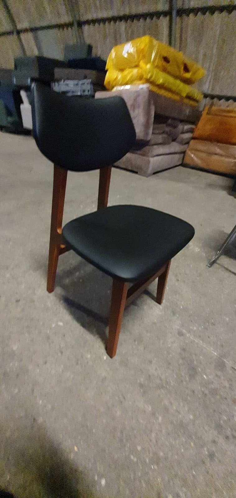Black Leather Desk Chair, 50x46x83cm