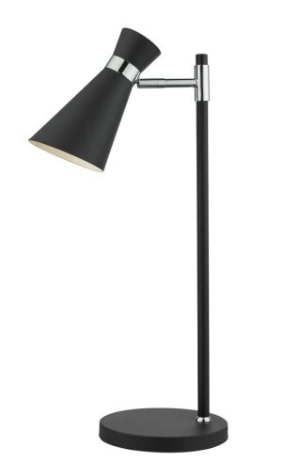 Ashworth Table Lamp Matt Black & Polished Chrome, 17x27x53cm